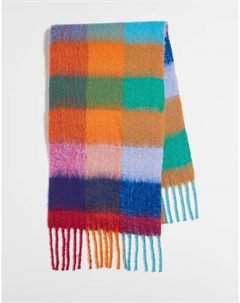 Плетеный шарф с ярким разноцветным клетчатым рисунком Asos design