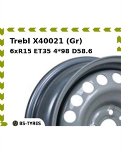 Колесный диск Trebl X40021 (Gr) 6xR15 ET35 4*98 D58.6