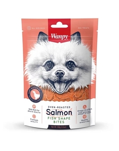 Dog лакомство для собак, кусочки из нежного лосося в форме рыбок - 100 г Wanpy