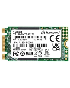 Промышленный накопитель SSD M.2 2242 TS128GMTS552T2-I MTS552T2-I 128GB, 560/510MB/s, 85K/85K IOPS, 880 TBW Transcend