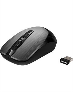 Мышь беспроводная RX-380W, радио, оптическая, USB, 1600dpi, серый и черный Sven