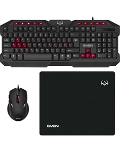 Комплект (клавиатура+мышь) GS-9200, USB, проводной, черный Sven