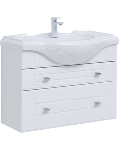 Тумба под раковину Рондо 85 см 00304289 подвесная, белая глянцевая Aquanet