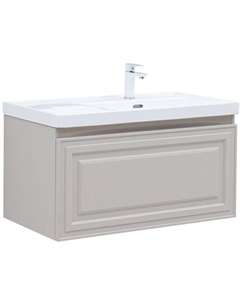 Тумба под раковину  Агата 90 см 00345488 подвесная, бежевая Aquanet