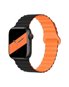 Ремешок Wepro для часов Apple Watch Series 10, 225 мм, черный/оранжевый