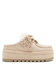Лоферы на платформе с меховой отделкой, бежевый Naked wolfe