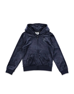 Велюровое худи на молнии, синий Juicy couture kids
