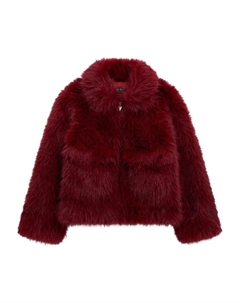 Куртка из искусственного меха с вышитым логотипом, красный Guess kids