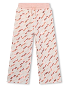 Спортивные брюки с кулиской и логотипом, слоновая кость Kenzo kids