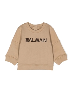 Толстовка с логотипом, коричневый Balmain kids