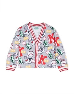 Кардиган с принтом, серый Kenzo kids