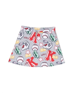 Юбка с кулиской и принтом, серый Kenzo kids