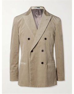 Приталенный двубортный пиджак-смокинг из смеси хлопка и кашемира, цвет Mushroom Mr p.