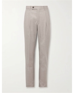 Брюки Venezia 1951 из натуральной шерсти с зауженными складками, бежевый Incotex