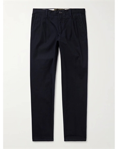 Узкие брюки из хлопчатобумажной саржи со складками, темно-синий Incotex