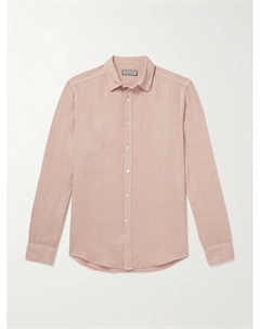 Рубашка из льна, окрашенная в готовом виде, розовый Canali