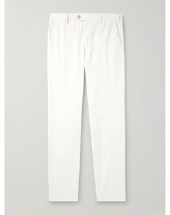 Брюки-чиносы облегающего прямого кроя из лиоцелла и хлопчатобумажной саржи, окрашенные в готовом виде, белый Canali