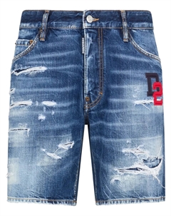 Джинсовые шорты с логотипом, синий Dsquared2
