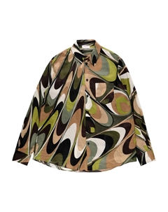 Рубашка из муслина с принтом Onde, зеленый Pucci