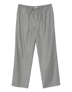 Шерстяные брюки прямого кроя, серый The row