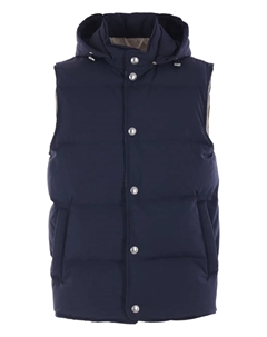 Жилет с капюшоном и на пуговицах, синий Eleventy