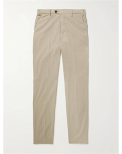 Брюки из эластичного лиоцелла и смеси хлопка, окрашенные в готовом виде, бежевый Canali