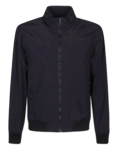 Бомбер с высоким воротником и застежкой-молнией спереди, синий Fay