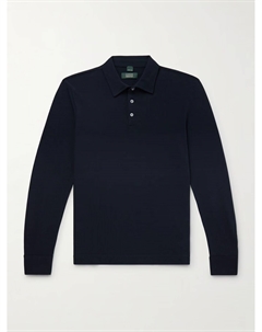 Рубашка поло Zanone из хлопка-пике, темно-синий Incotex