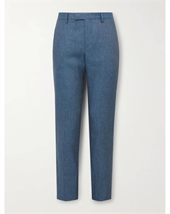 Зауженные льняные брюки облегающего кроя, синий Paul smith