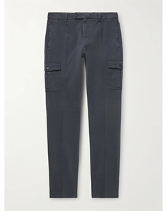 Брюки-карго Venezia 1951 Slim-Fit зауженные, окрашенные в готовом виде из хлопчатобумажной смесовой саржи, темно-синий Incotex