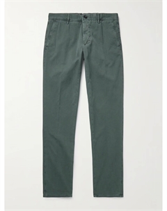 Брюки-панамы облегающего кроя из эластичного хлопкового полотна, зеленый Incotex