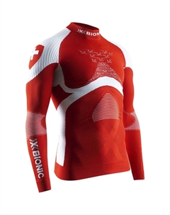Мужская лыжная футболка ENERGY ACCUMULATOR 40 PATRIOT SWITZERLAND, красный X-bionic
