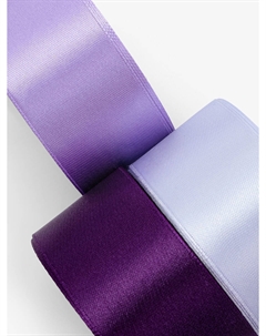Атласная лента, набор 3 шт., 40 мм, 23±1 м, сиреневая, фиолетовая Арт узор