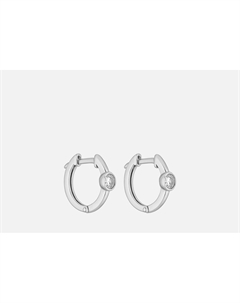 Серьги серебряные Минималистичные Rolled stone с фианитом 2 шт Baltsilver