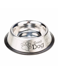 Миска металлическая с резиновым основанием для собак, 240 мл Petmax