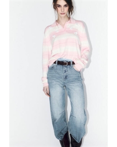 Джемпер-поло в полоску с цветочным декором Befree