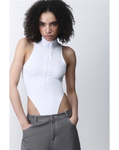 Боди облегающее с воротником на молнии Befree