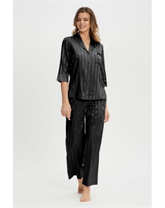 Брюки пижамные шелковые в полоску Marc & andré