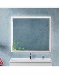 Зеркало Interni 100x90 с подсветкой, с антизапотевателем, белое Cezares