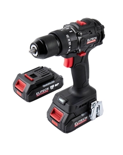 Дрель аккумуляторная HD CD 20ISL2 (E2201.041.01) 205722, ударная, бесщеточный, 20В, 2х2.0Ач, ELP, БЗП-13 мм Elitech