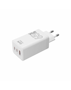 Сетевое зарядное устройство Lyambda SLT-65 65Вт, USB, 2xUSB type-C, Quick Charge, PD, 3A, белый (SLT-65)