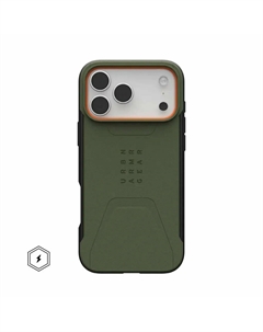 Чехол-накладка UAG Civilian MagSafe для Apple iPhone 17 Pro пластиковый (зелено-оранжевый) Uag