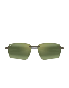 Солнцезащитные очки без оправы прямоугольной формы, зеленый Maui jim