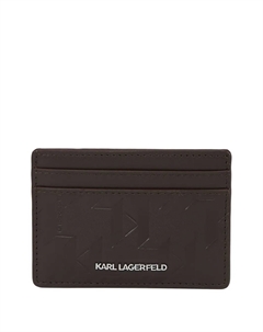 Кожаный картхолдер K/Loom, коричневый Karl lagerfeld