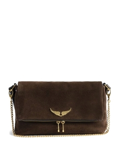 Сумка-сэтчел Rocky II с крыльями и цепочным ремнём, коричневый Zadig&voltaire