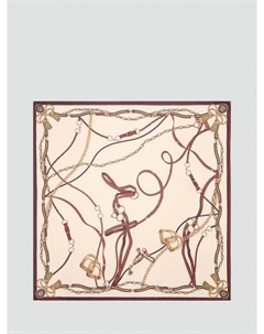 Шелковый шарф с цепным принтом, Light Beige Mango