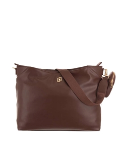 Сумка-тоут среднего размера с логотипом, коричневый Liu jo