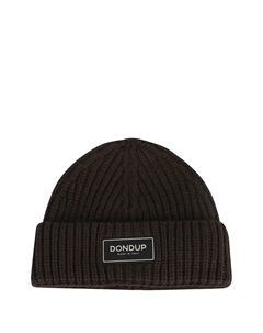 Шерстяная вязаная шапка с резинкой, коричневый Dondup