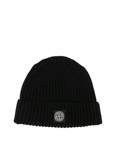 Вязаная шапка с нашивкой-логотипом, черный Stone island junior