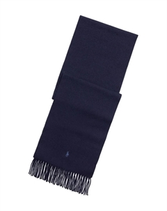Шарф из кашемира с бахромой, синий Polo ralph lauren